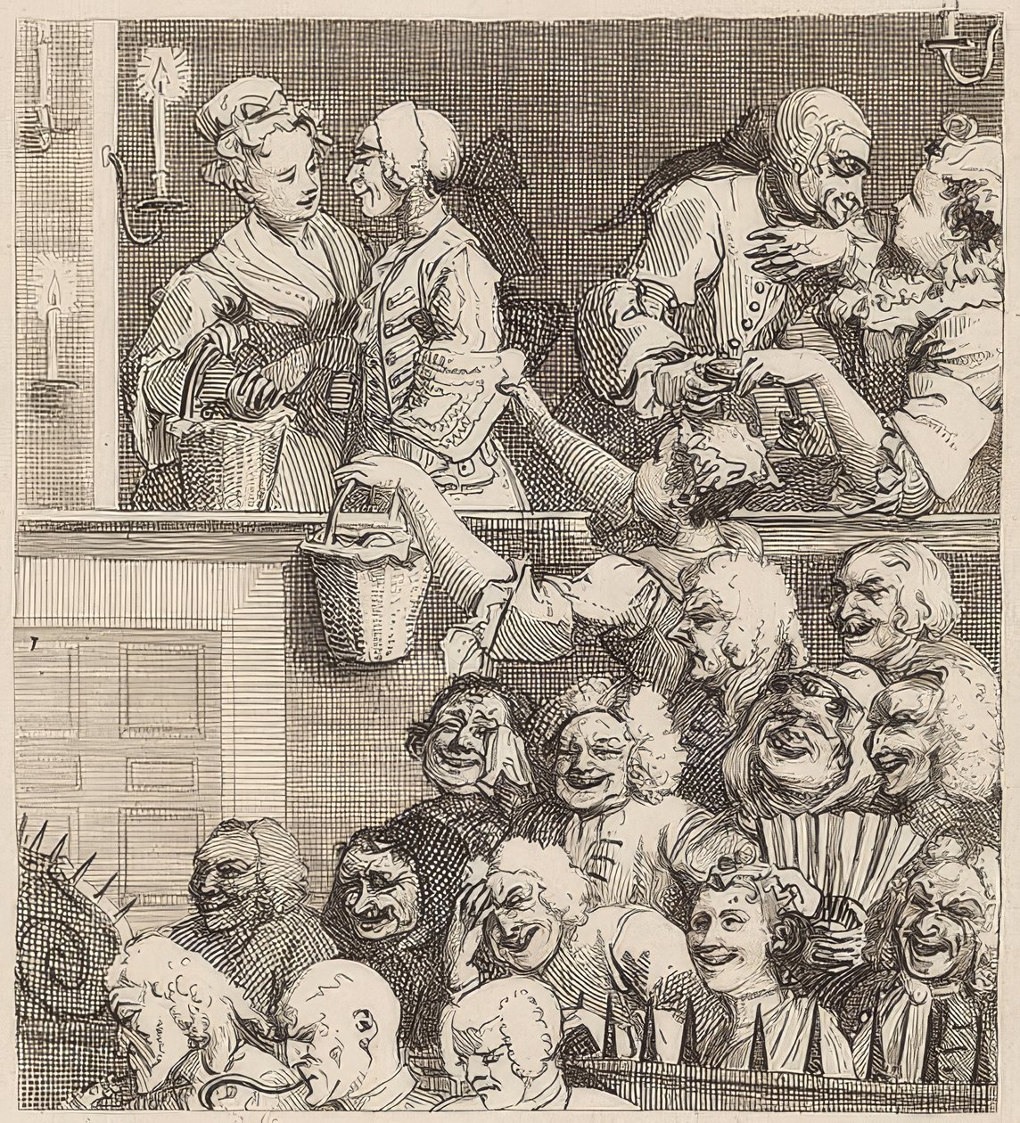 Het lachende publiek. 1733 door William Hogarth