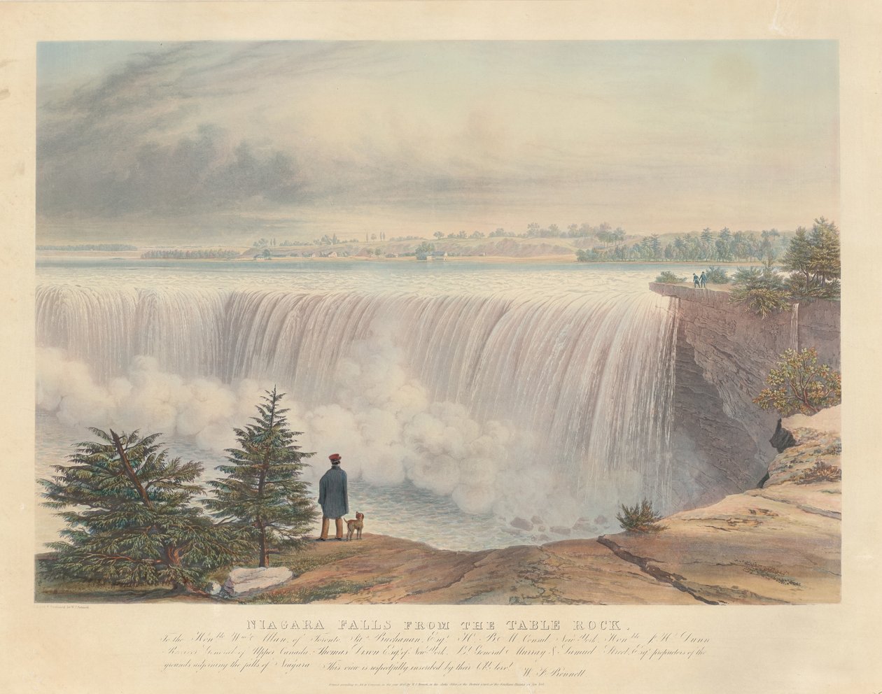 Niagara Falls vanaf de Table Rock door William James Bennett