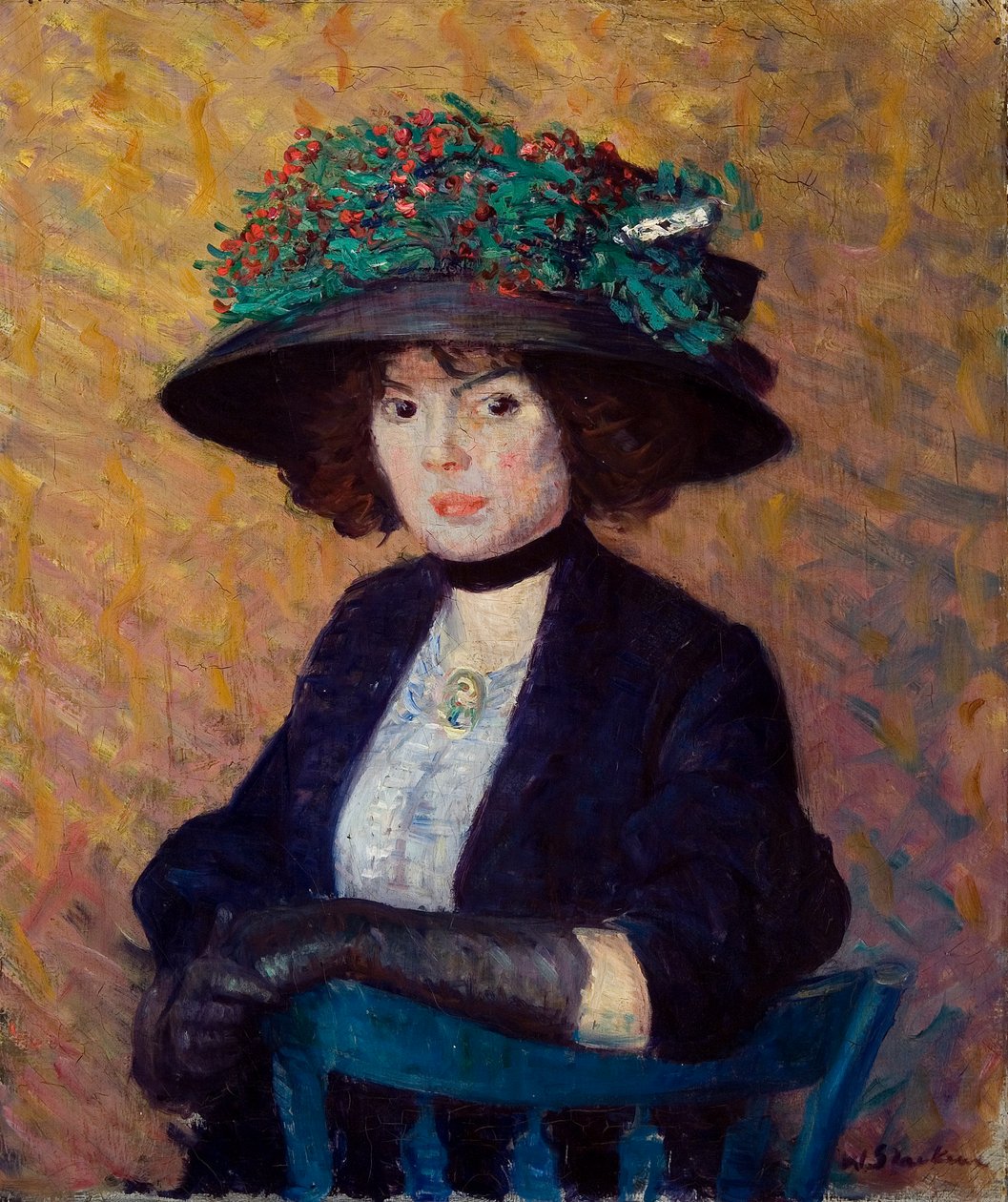 Vrouw met Groene Hoed door William James Glackens