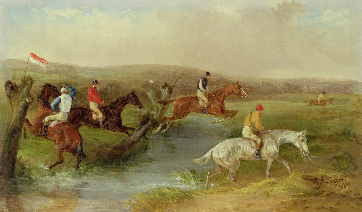 Steeplechasing: De Beek door William Joseph Shayer