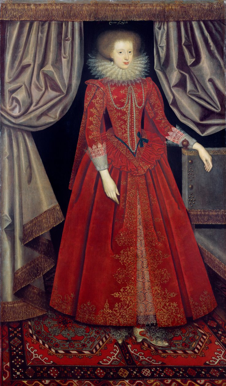 Catherine Howard, gravin van Suffolk, ca. 1615 door William Larkin
