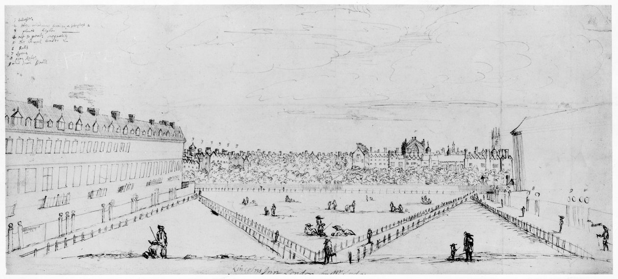 Lincolns Inn Fields, ca. 1660 door William Lodge