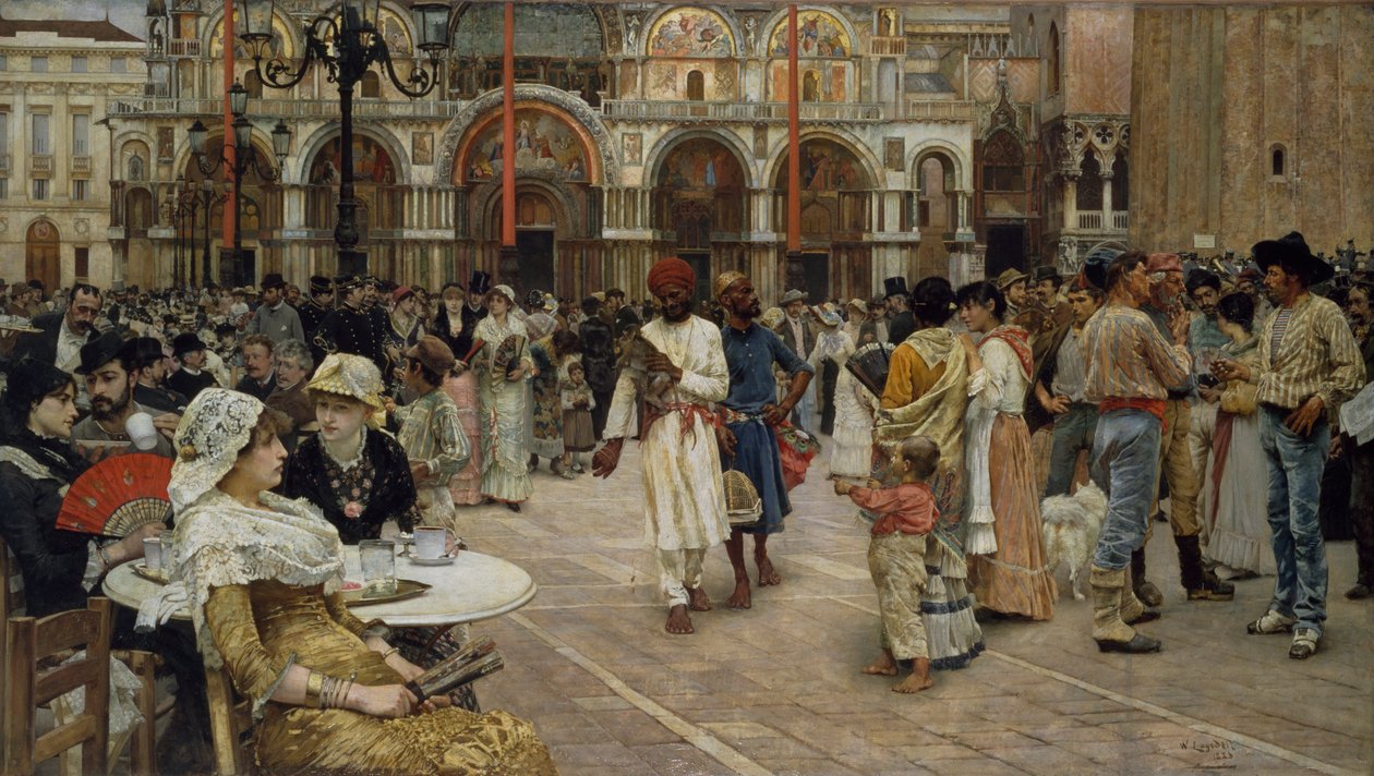 Het Piazza di San Marco, Venetië, 1883 door William Logsdail