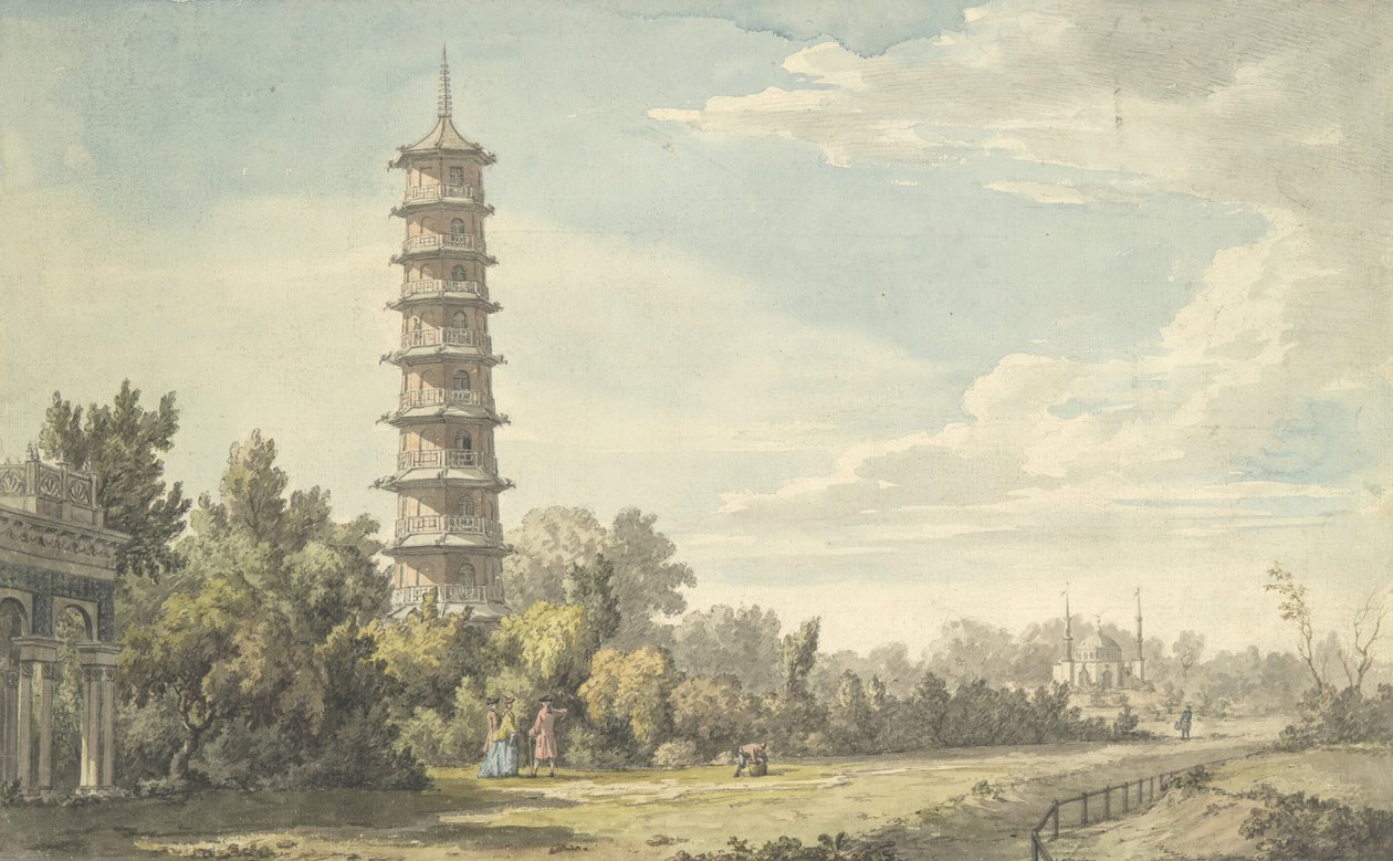 Uitzicht op de Wildernis bij Kew, 1763 door William Marlow