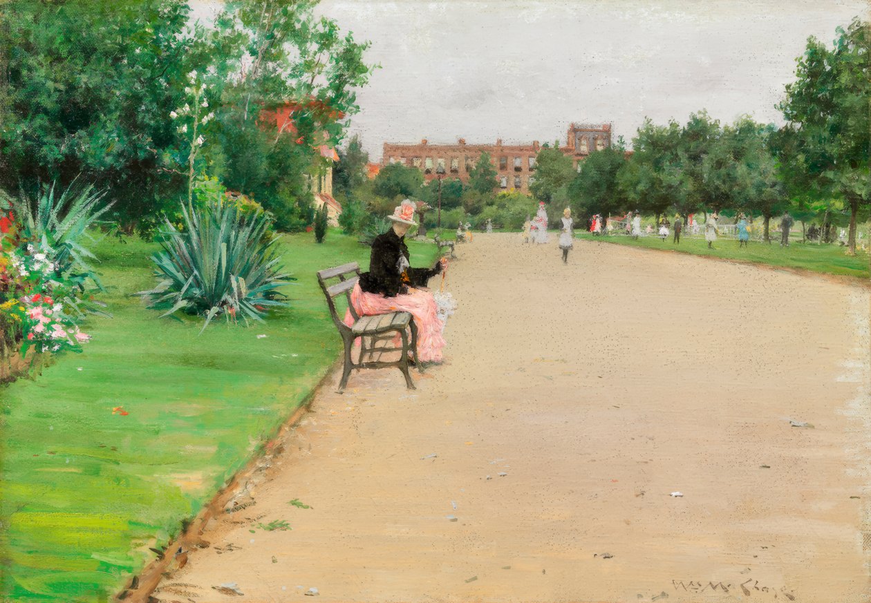 Een stadspark door William Merritt Chase