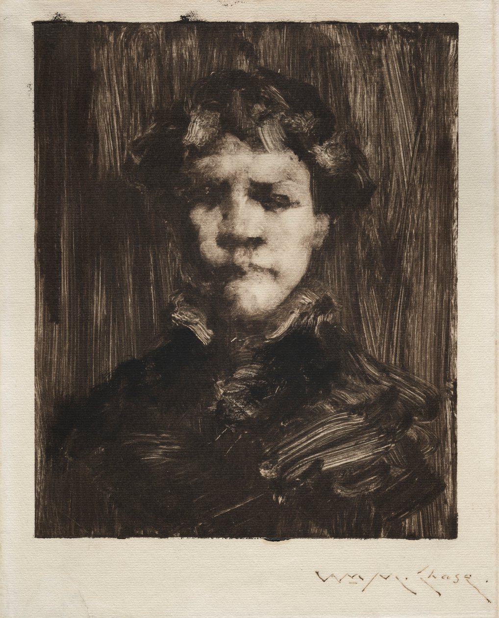 Hoofd van een jongen door William Merritt Chase