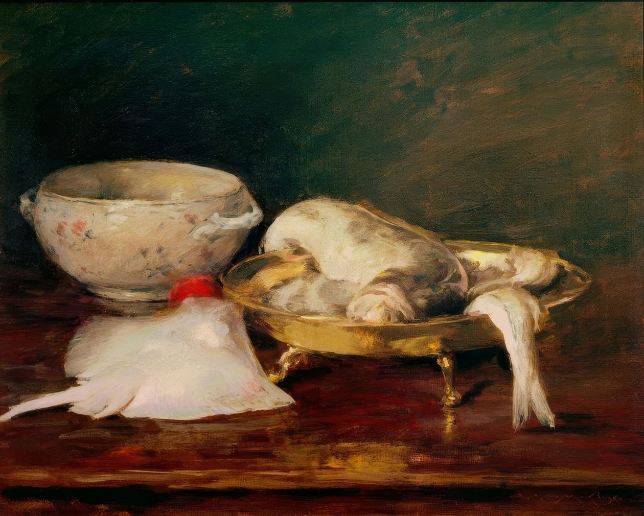 Stilleven met Vis door William Merritt Chase
