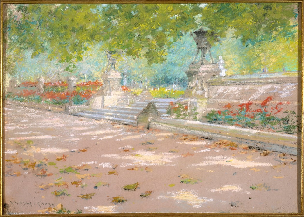 Terras, Prospect Park door William Merritt Chase
