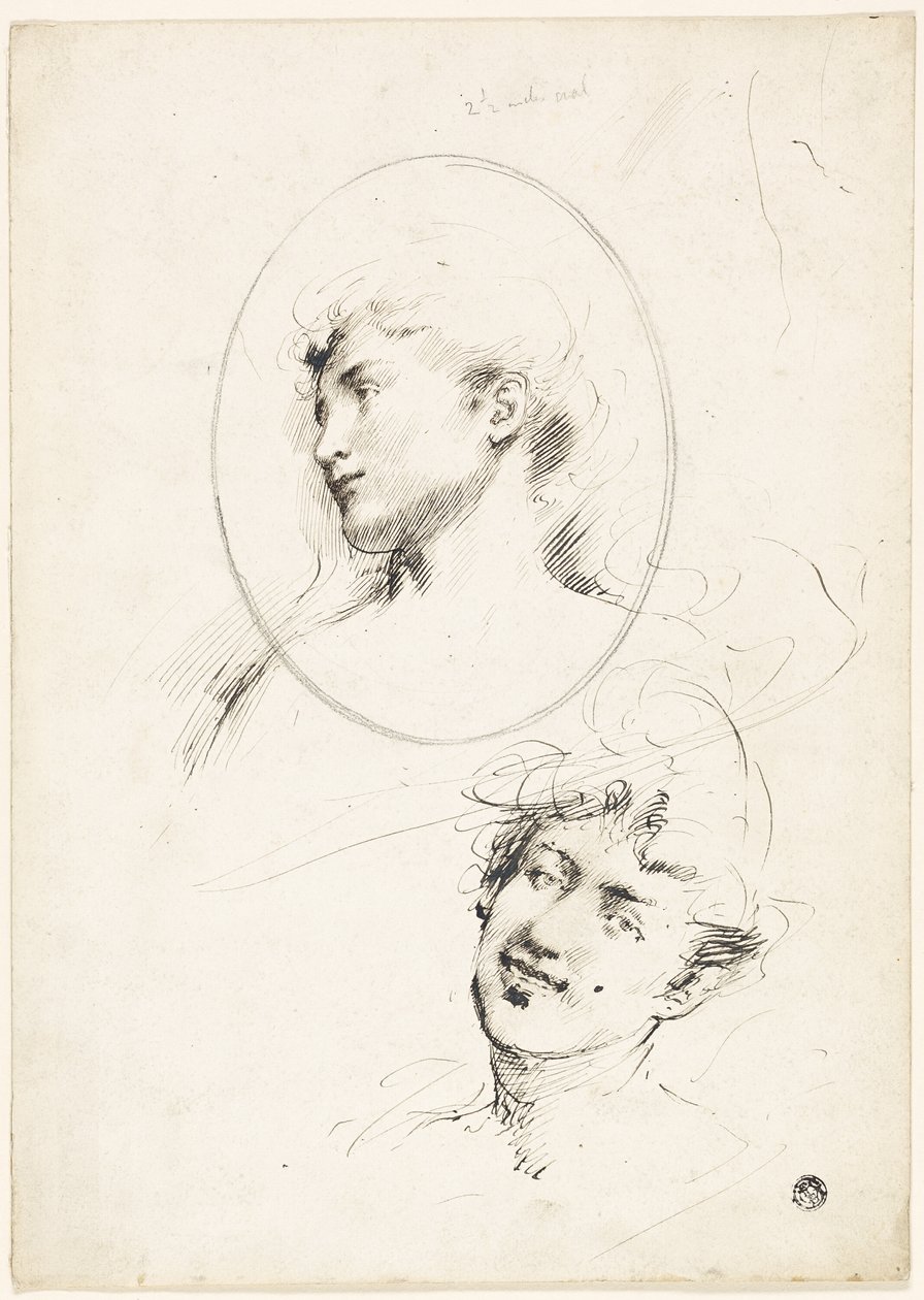 Twee Vrouwelijke Hoofden door William Merritt Chase