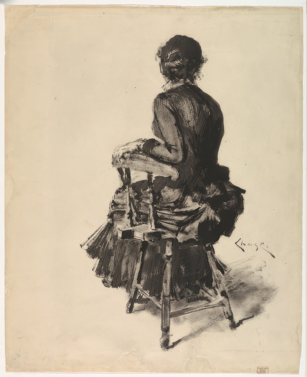 Zittende vrouw door William Merritt Chase