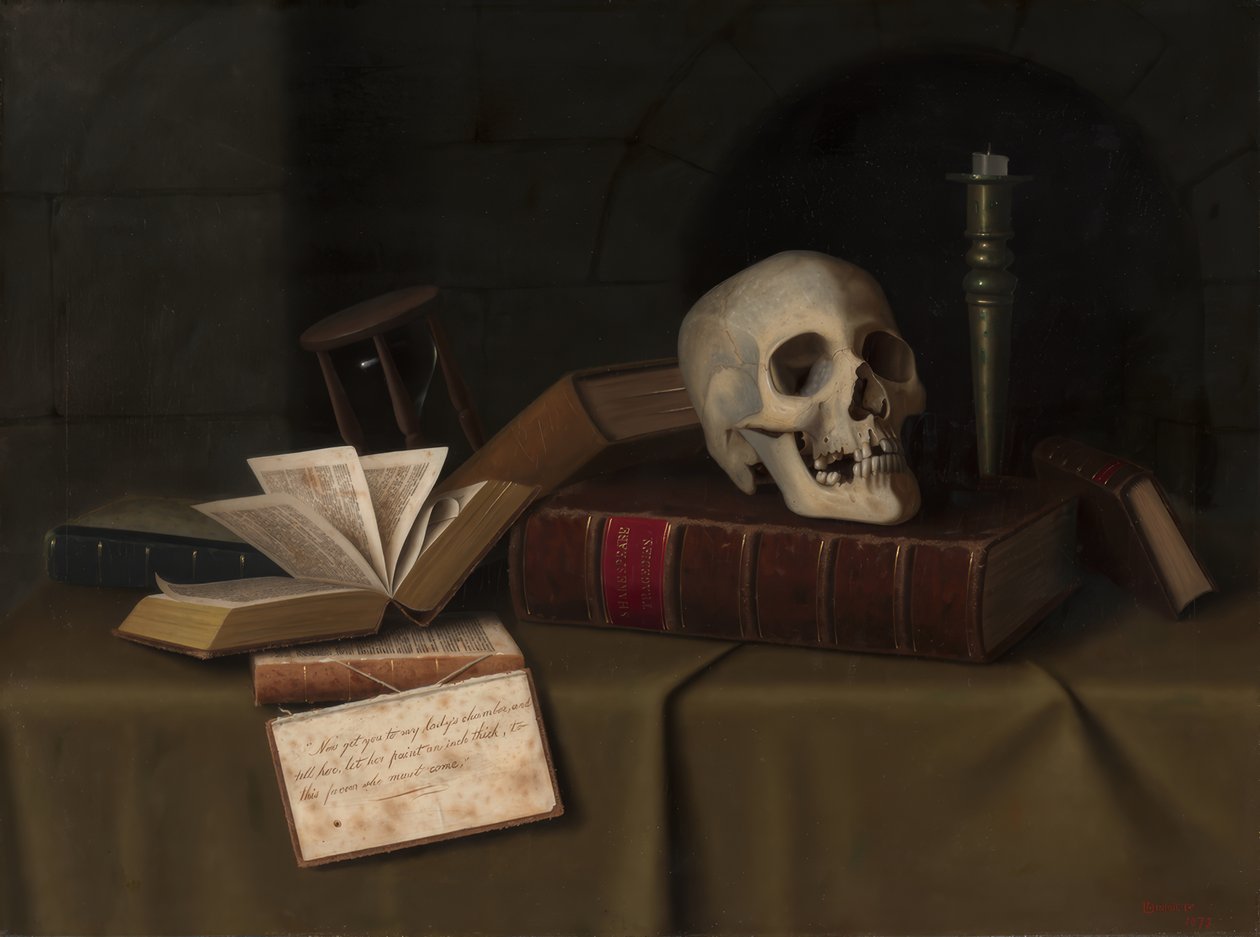 Memento Mori, "Naar deze gunst". door William Michael Harnett
