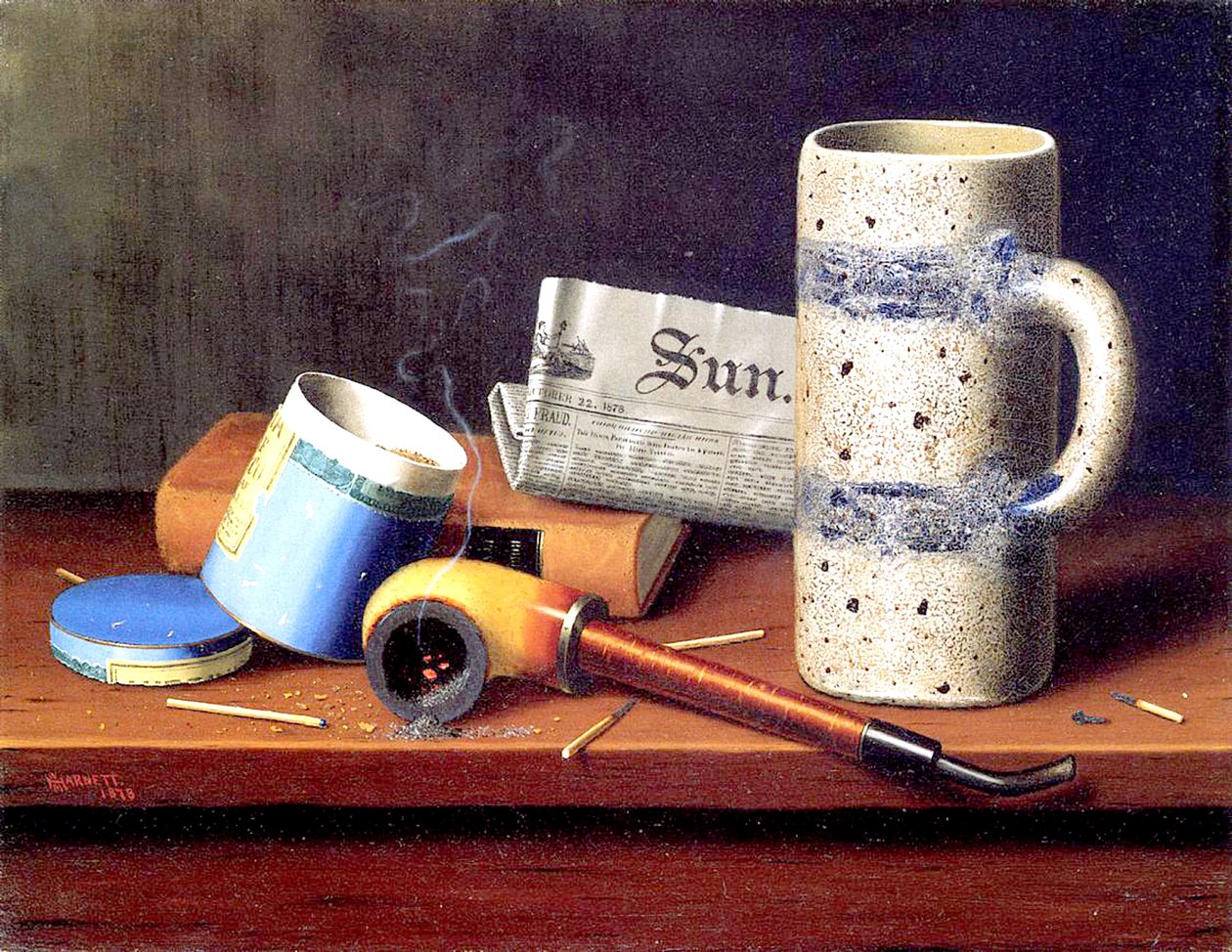 De Blauwe Tabaksdoos door William Michael Harnett