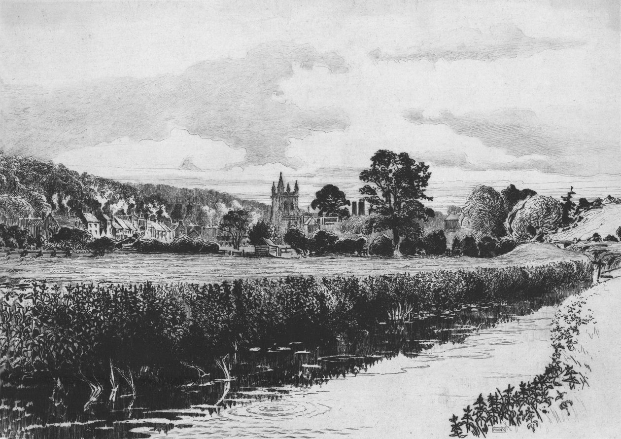 Amersham en de rivier Misbourne, 1904 door William Monk