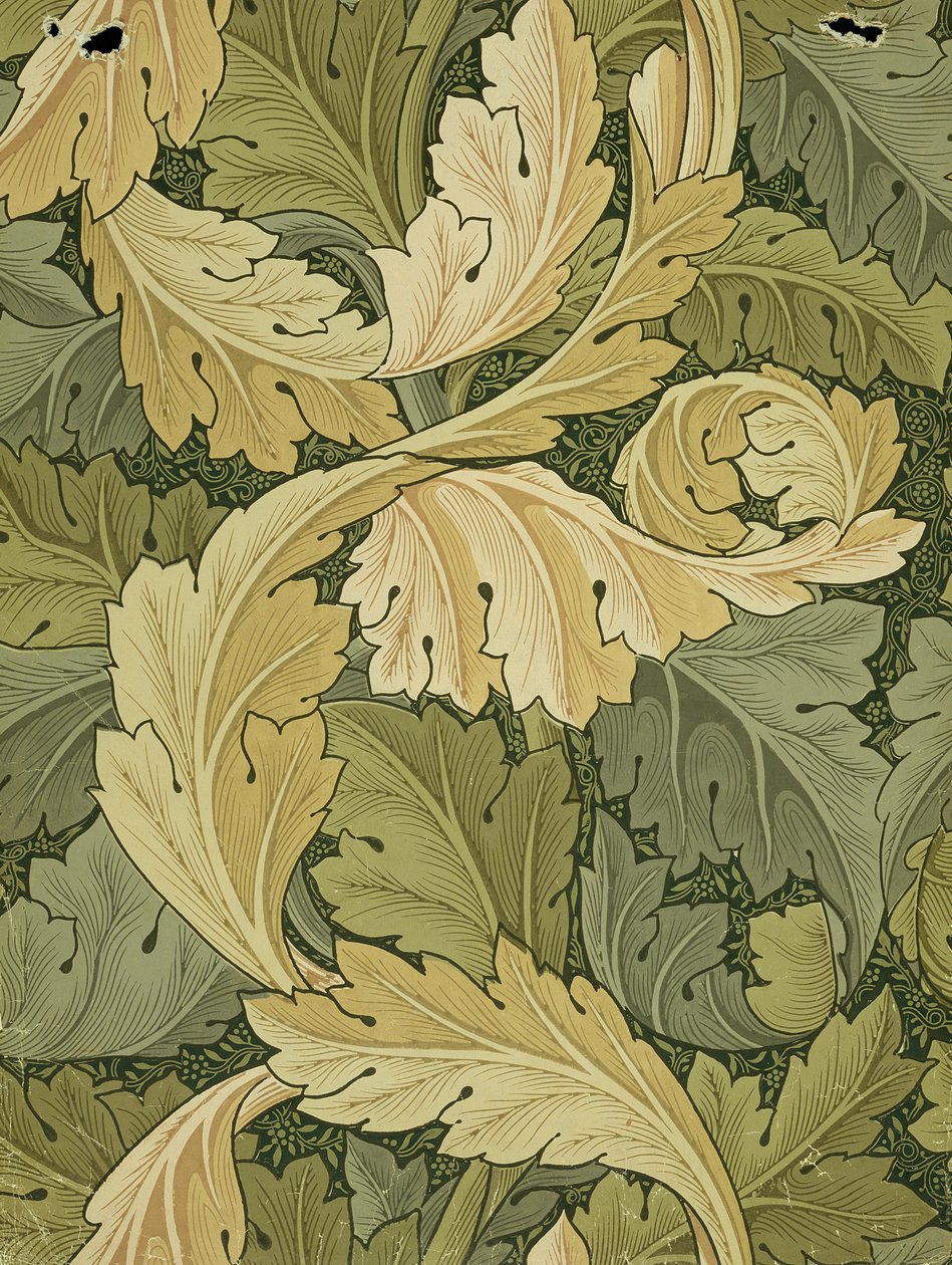 Behangontwerp met Acanthus, boskleuren, 1875 door William Morris
