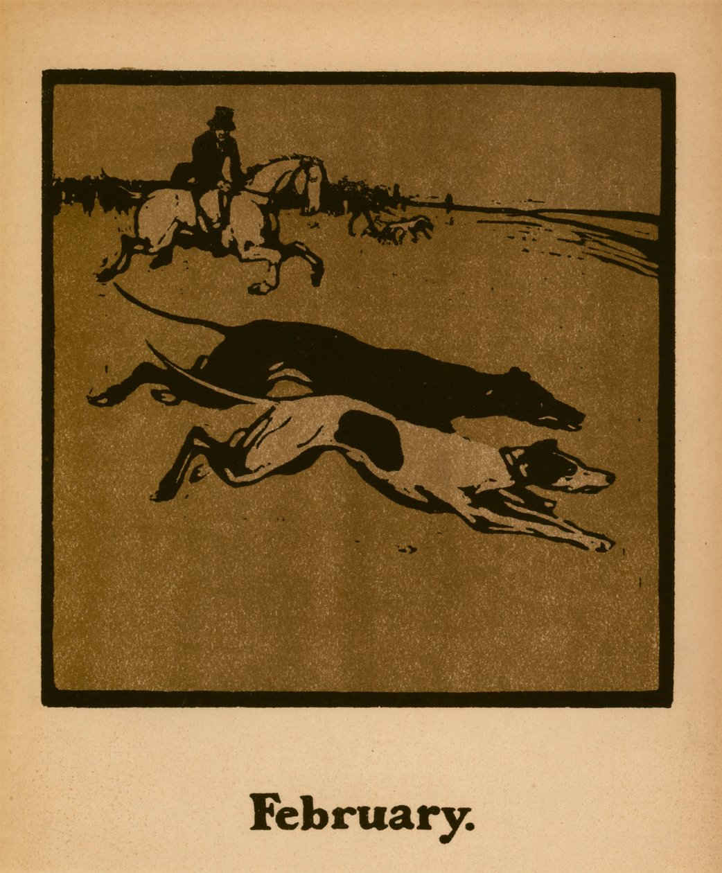 Coursing (februari), c.1898 door William Nicholson