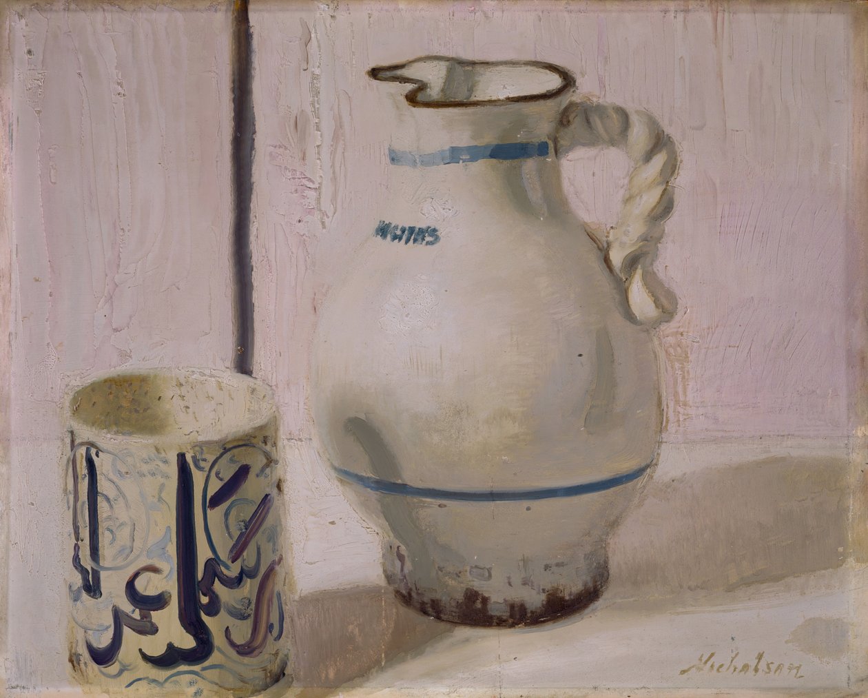 Roze Stilleven met Kan, 1935-36 door William Nicholson