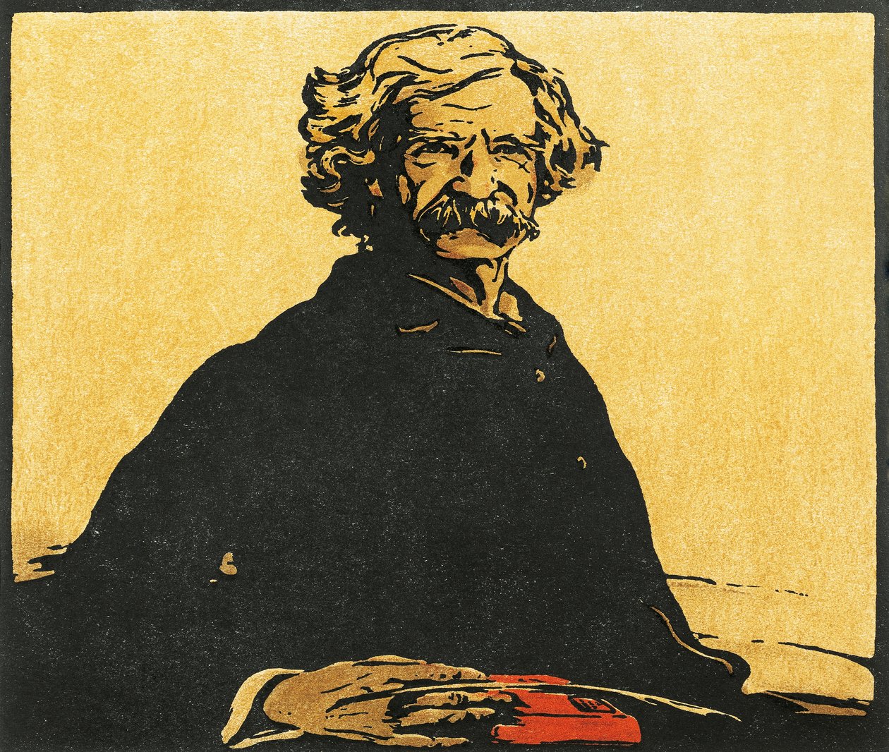 Portret van Mark Twain (tekening) door William Nicholson