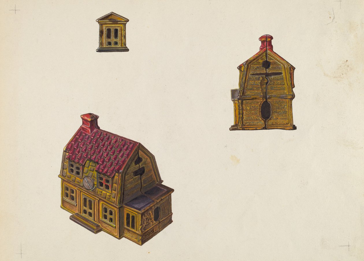 Tegeldak Huis Spaarpot, ca. 1939 door William O. Fletcher