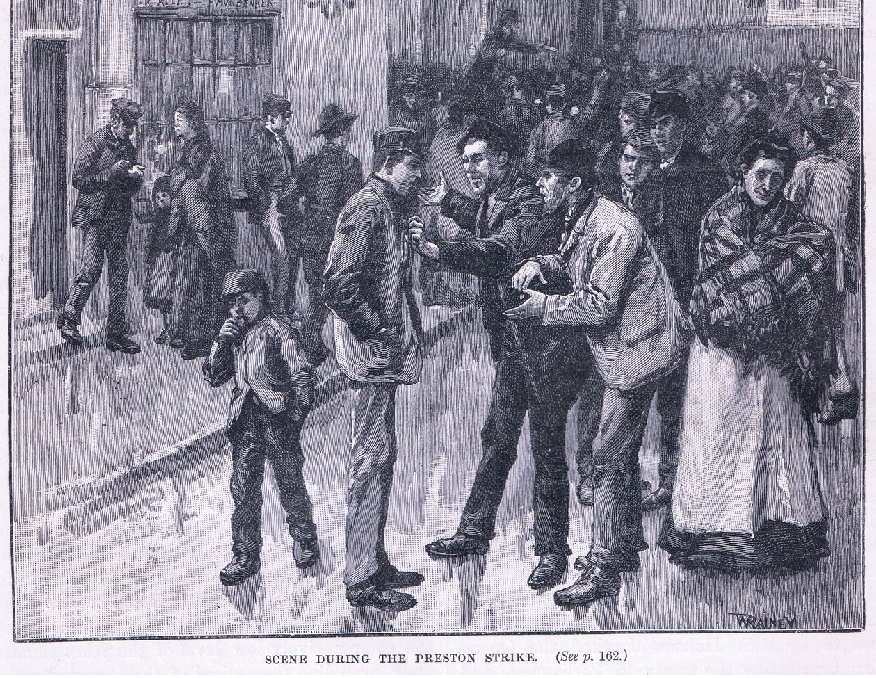 Scène tijdens de staking van Preston 1856 AD door William Rainey