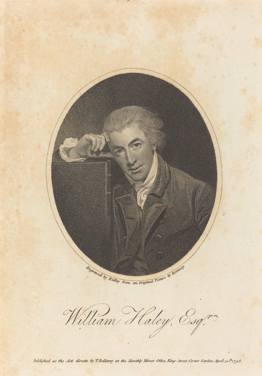 William Hayley, Esq. door William Ridley after George Romney