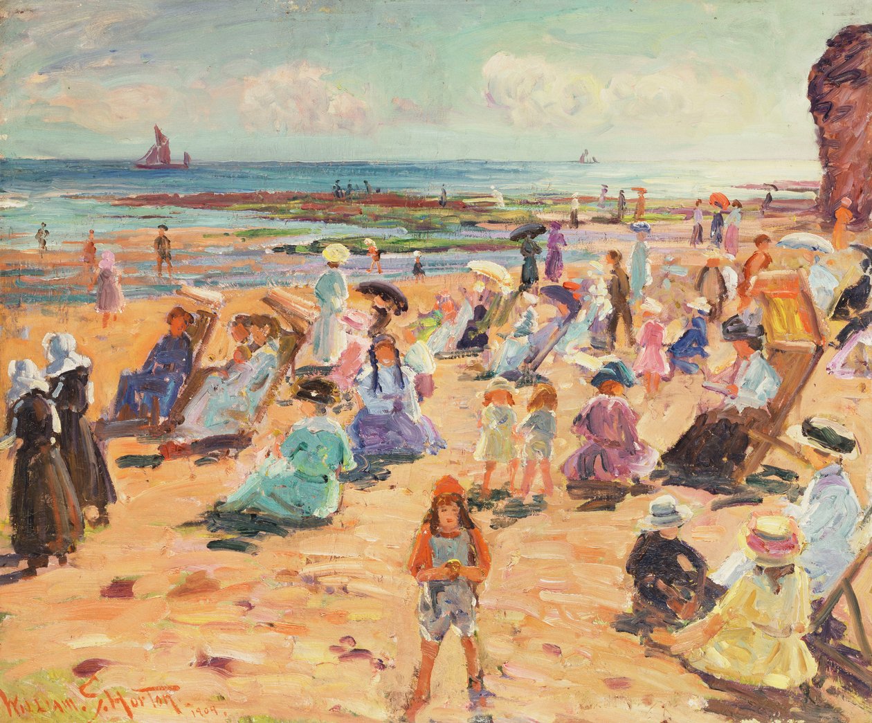 Strandscène door William Samuel Horton