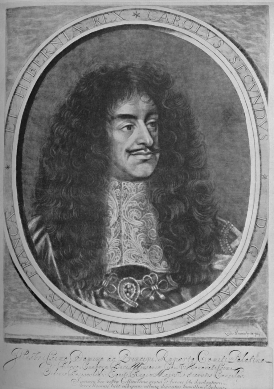 Portret van Karel II, c1660-1685, 1928 door William Sherwin