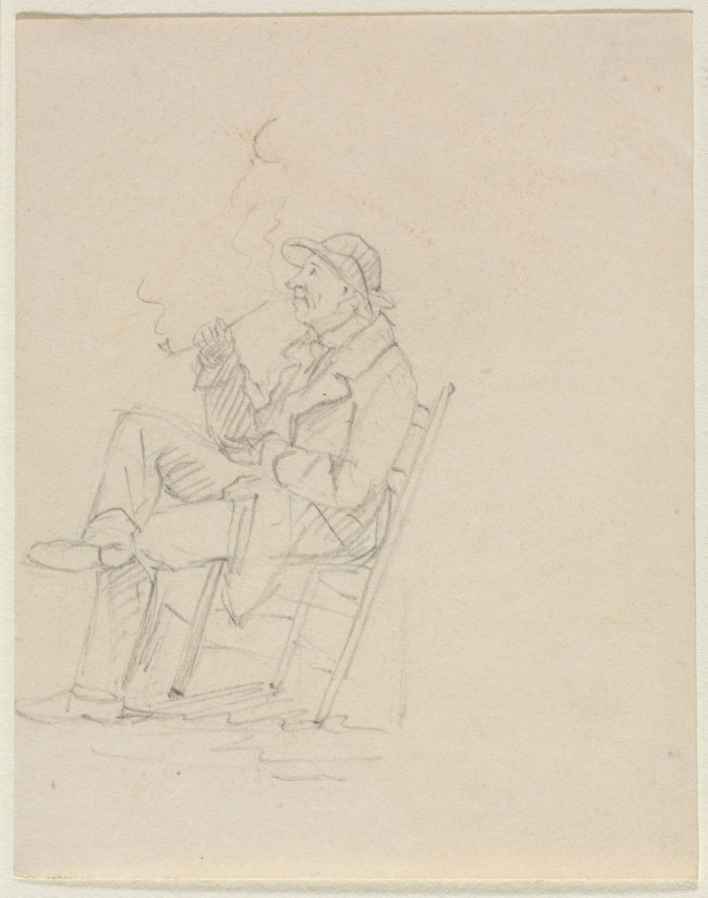 Man die een pijp rookt door William Sidney Mount