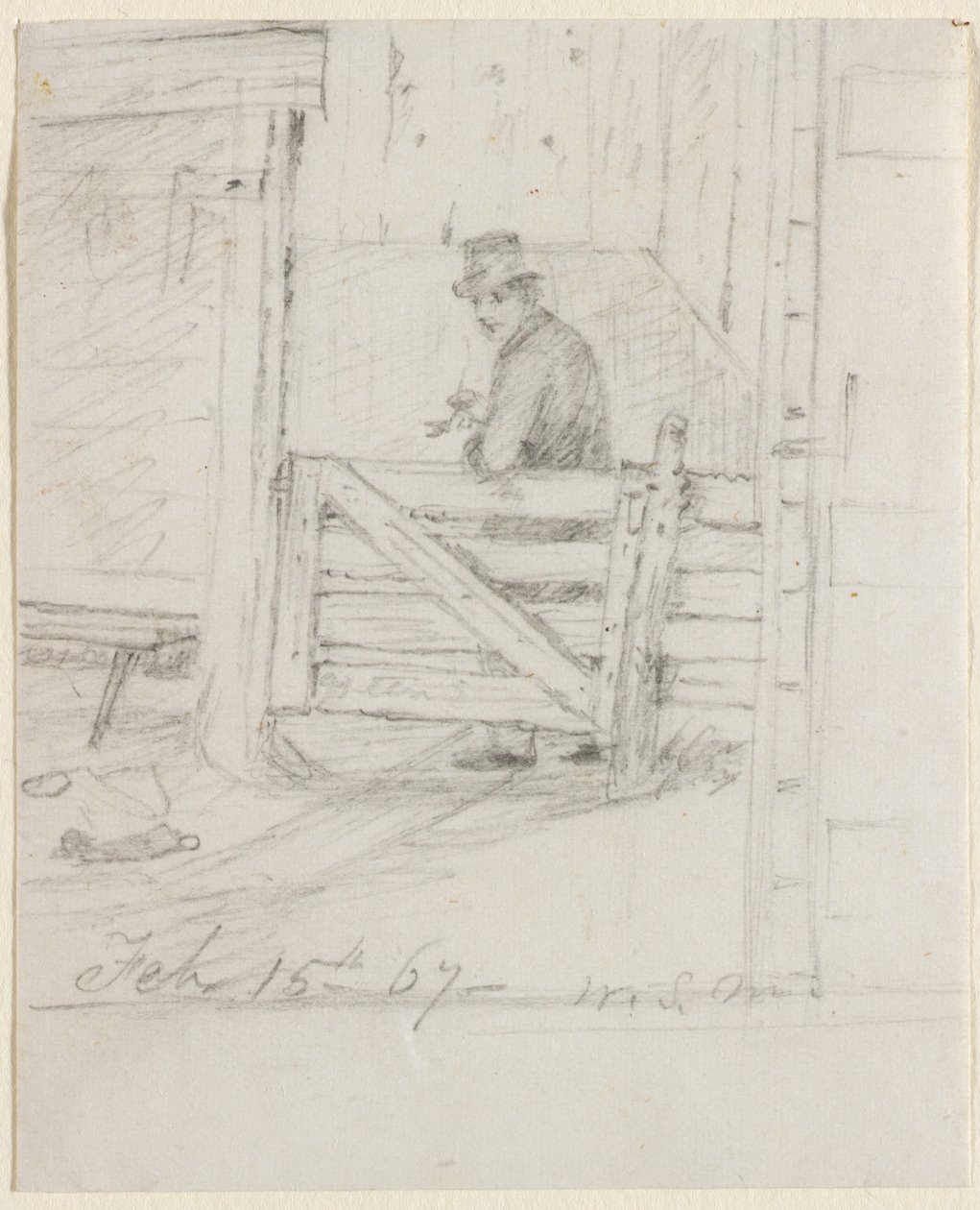 Rustend op het Hek door William Sidney Mount