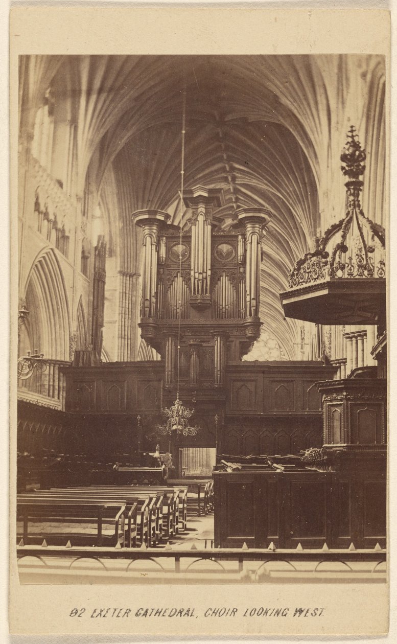 Exeter Cathedral, koor naar het westen. door William Spreat
