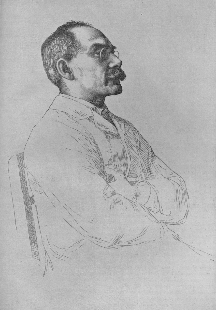 Portret van Rudyard Kipling door William Strang