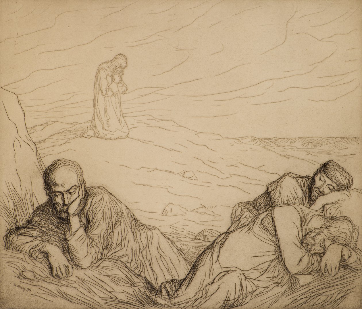 De doodsangst in de tuin door William Strang