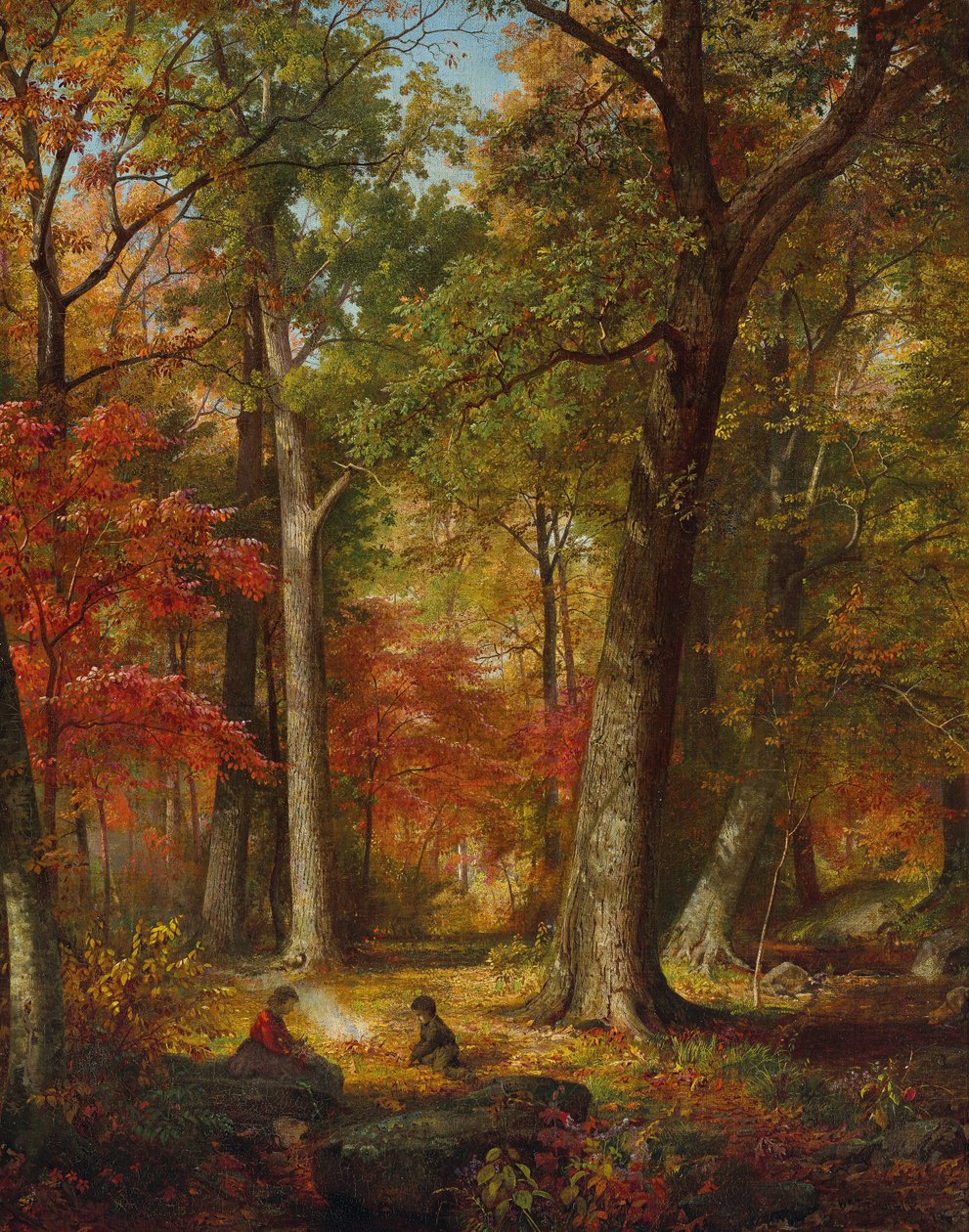 Herfstbossen door William Trost Richards