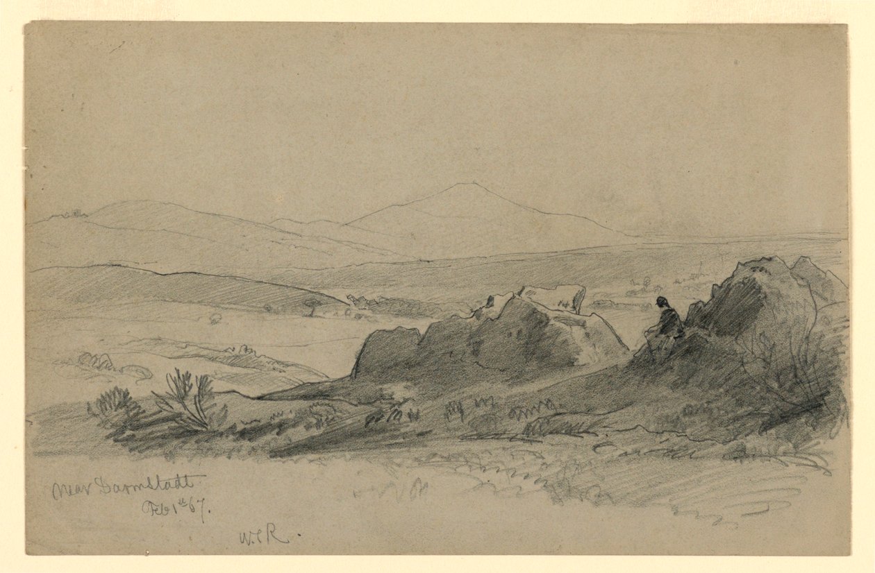 Landschap, Darmstadt, Duitsland door William Trost Richards