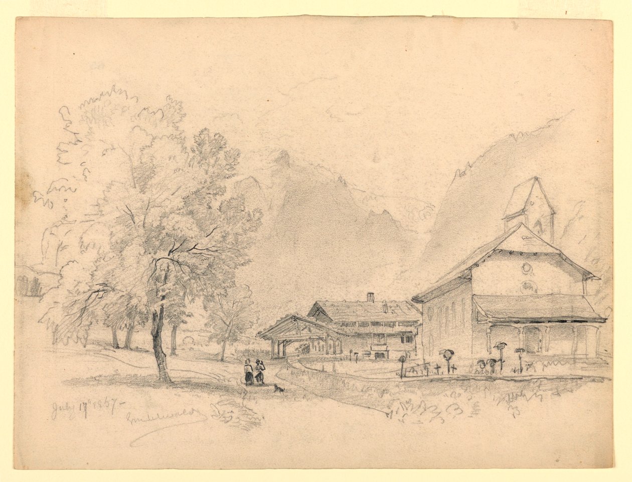 Landschap, Grindelwald, Zwitserland door William Trost Richards