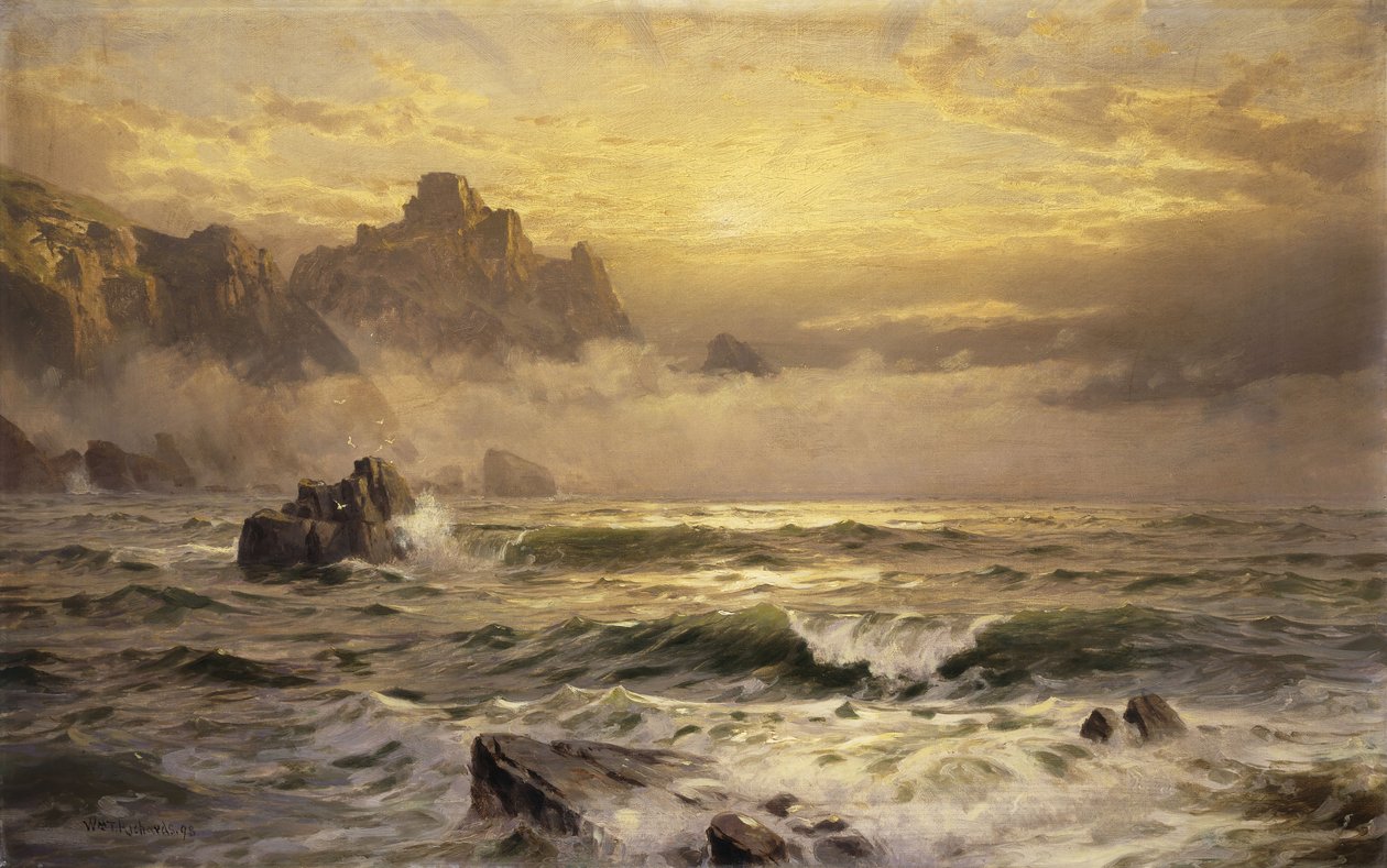 Ochtendmist, Guernsey, 1898 door William Trost Richards