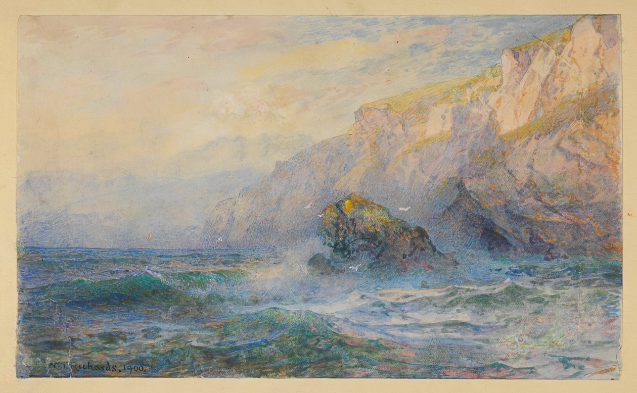 Studie naar "At Icart Point, Guernsey" door William Trost Richards