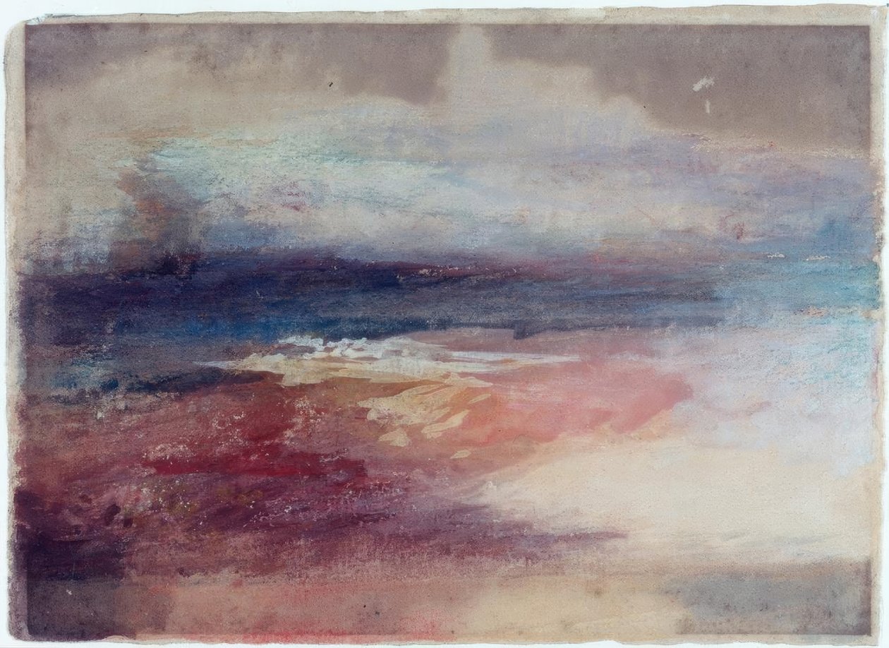 Kustzicht bij zonsondergang door Joseph Mallord William Turner