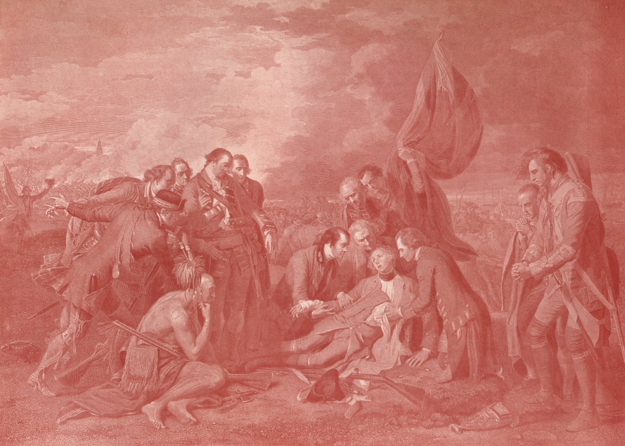 De dood van generaal Wolfe, ca. 1776, 1909 door William Woollett