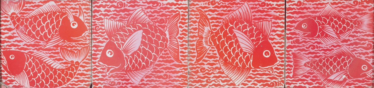 Tegel met visontwerp door William de Morgan