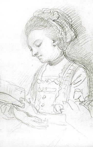 Vrouw leest door William of Bath Hoare