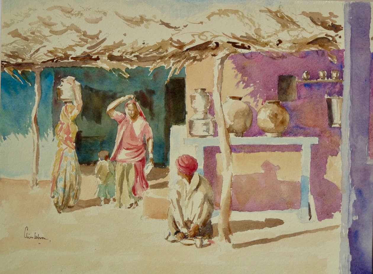 Brahmin dorpsinterieur (2) door Wilson Clive