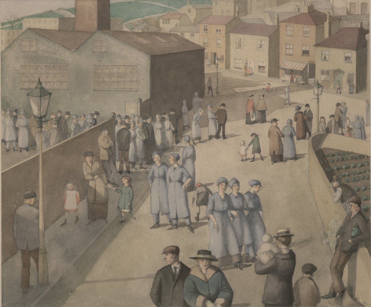 Vertrek uit de munitiefabriek door Winifred Knights