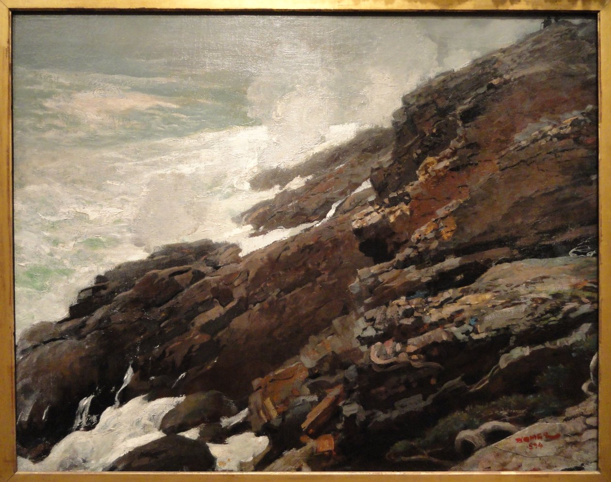Hoge klif, kust van Maine door Winslow Homer
