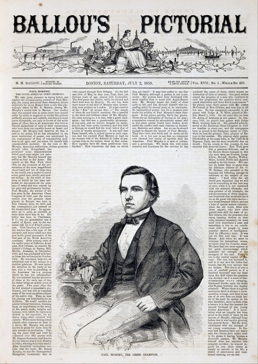 Paul Morphy, de schaakkampioen door Winslow Homer