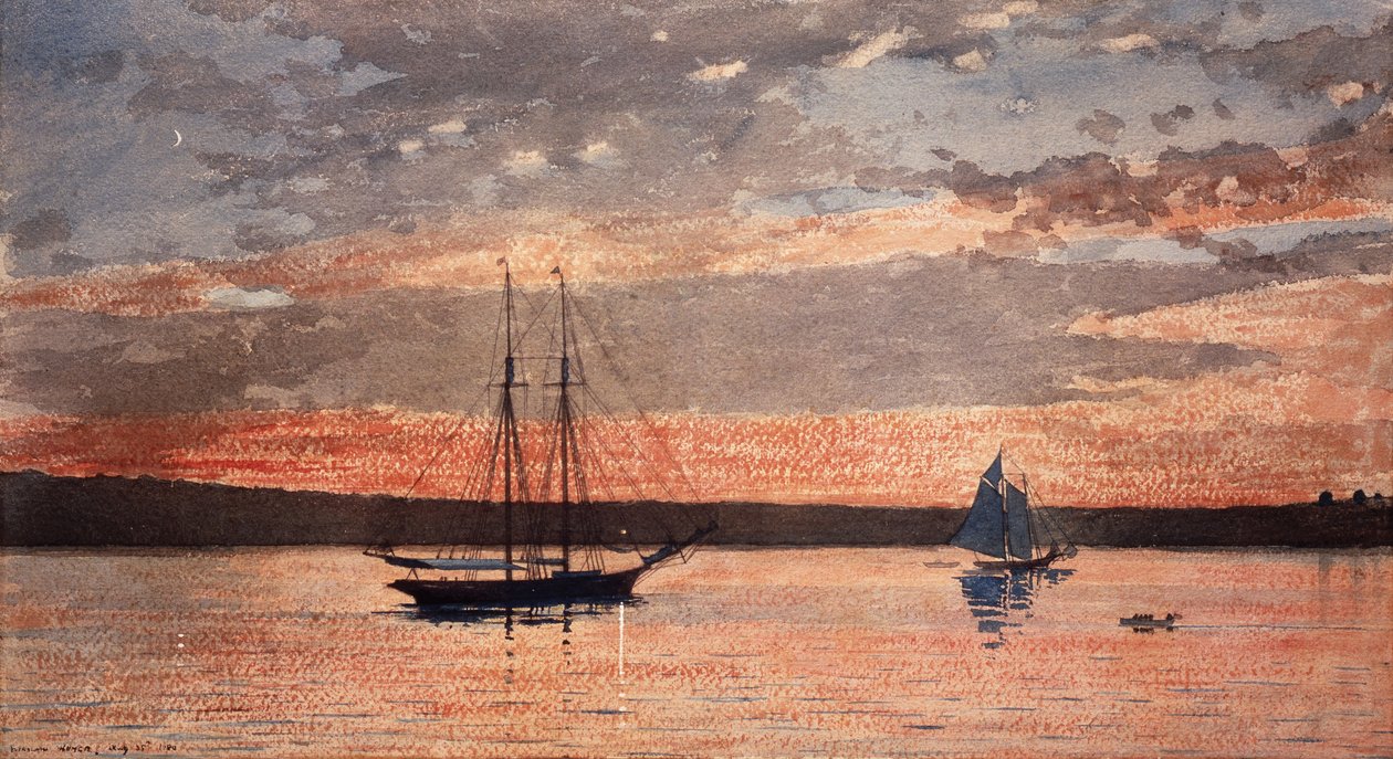 Zonsondergang in Gloucester door Winslow Homer