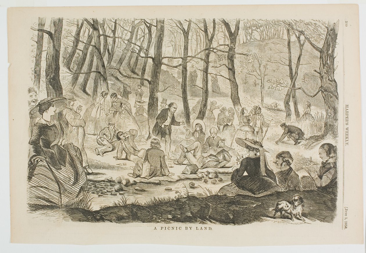 Een picknick over land door Winslow Homer