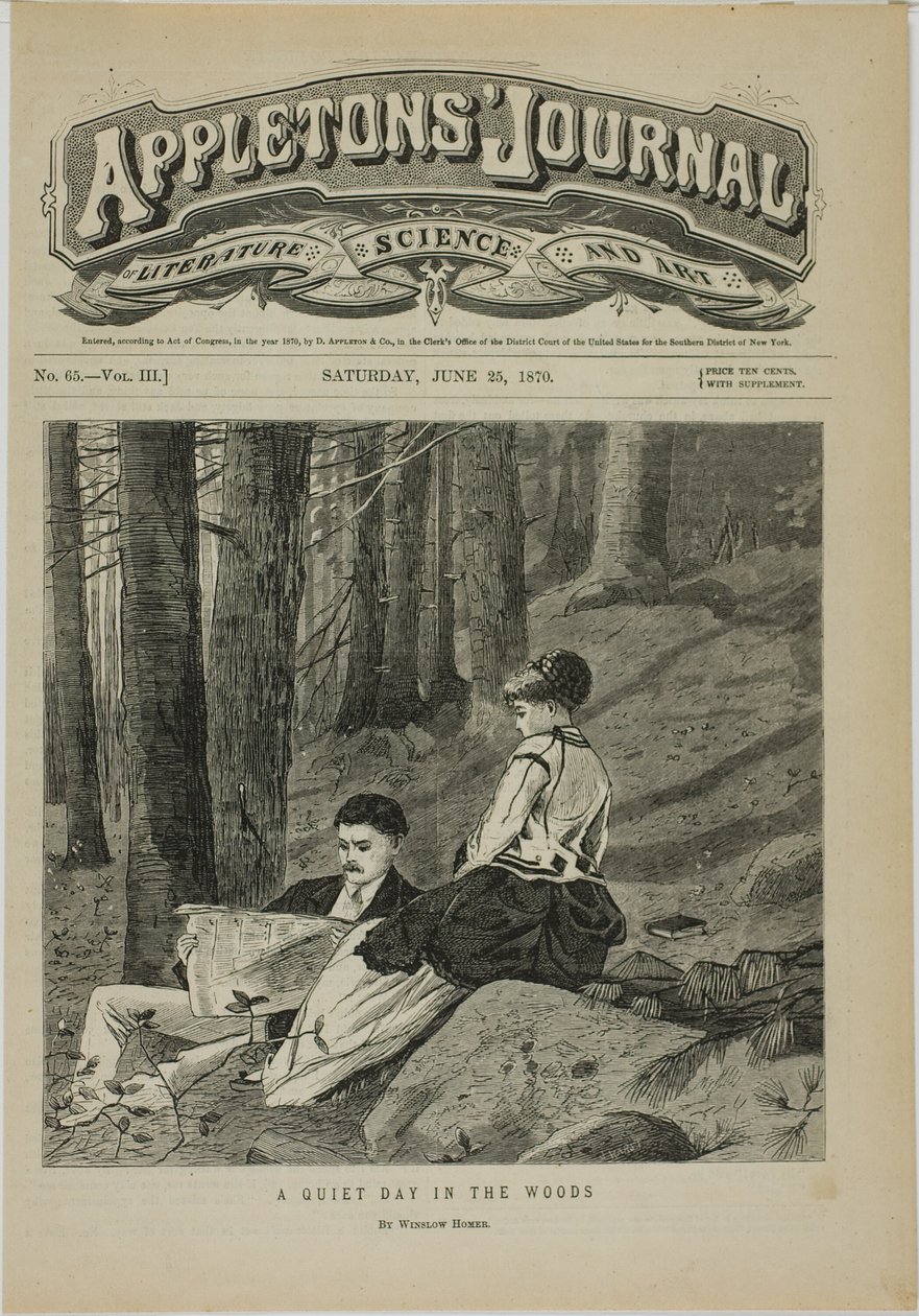Een rustige dag in het bos door Winslow Homer