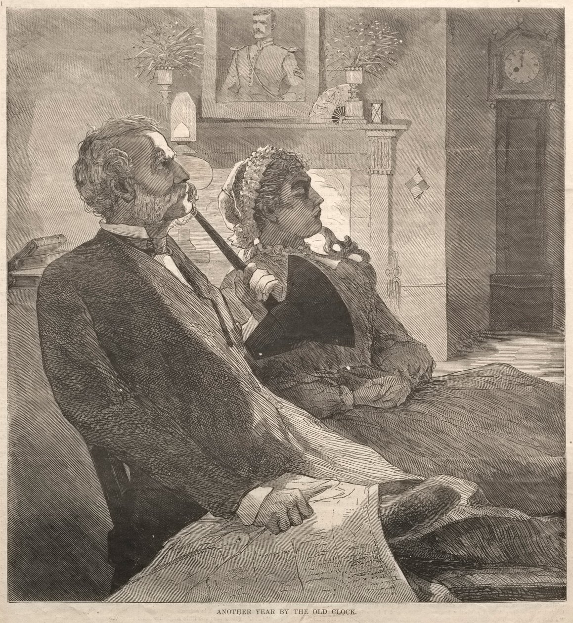 Nog een jaar bij de oude klok, 1870 door Winslow Homer