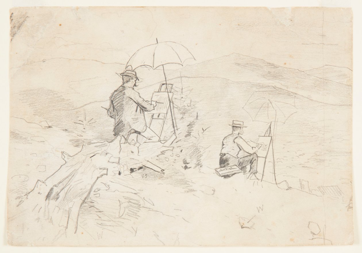 Kunstenaars schetsen in de Witte Bergen door Winslow Homer