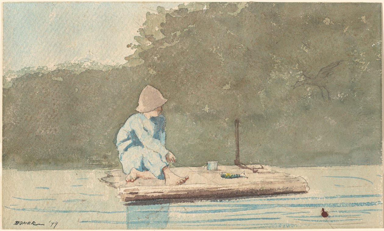 Jongen op een Vlot, 1879 door Winslow Homer